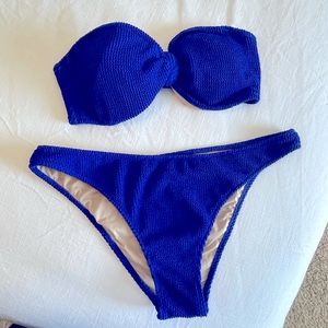 Blue Bandeau bikini set!